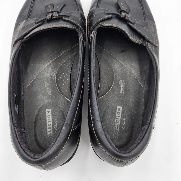 Clarks Collection Soft Cushion Black Ashland Bubble Loafer Wedge Heel Size 8 - Picture 9 of 11